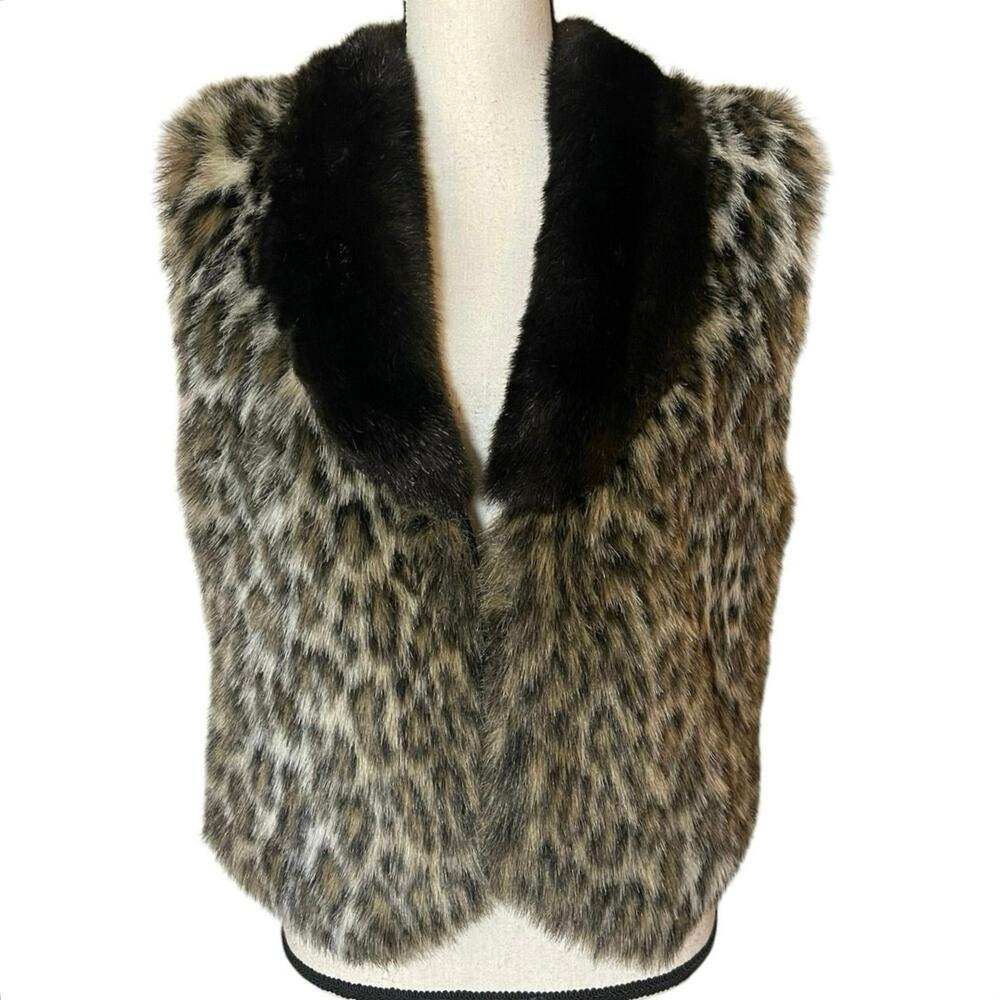VTG Leopard Print Faux Fur Size M Mob Wife Rock Chic Indie Sleaze Y2K Grunge